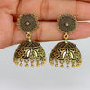Wedding Collection Traditional Oxidised German Gold Plated Handmade Jhumka Brass Earrings (GSE352GLD)