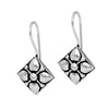 Square Shape Oxidised Silver Plated Stud Brass Earrings (GSE470SLV)