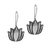 Lotus Oxidised Silver Plated Stud Dangler Earrings (GSE472SLV)
