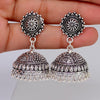 Splendid Flower Design Silver Oxidised Metal Jhumki Earring for Women And Girls (GSE539SLV)