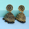 Rajasthani Traditional Wedding Collection Gold Oxidised Black Color Jhumki Earrings (GSE600)