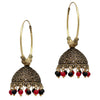 Maroon & Black Color Beads Traditional Jhumka Earrings (GSE814MRNBLK)