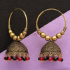 Maroon & Black Color Beads Traditional Jhumka Earrings (GSE814MRNBLK)