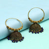 Navy Blue Color Oxidised Jhumka Earrings (GSE814NBLU)