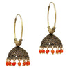 Orange Color Beads Traditional Jhumka Earrings (GSE814ORG)