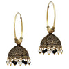 Partywear Special Black & White Color Beads Jhumka Earrings (GSE814WHTBLK)