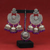 Purple Color Oxidised Earrings Tikka Set (GSMTE101PRP)