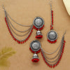 Red Color Oxidised Earrings Tikka Set (GSMTE102RED)