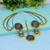 Yellow Color Oxidised Earrings Tikka Set (GSMTE102YLW)