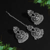 Silver Color Oxidised Earrings Tikka Set (GSMTE133SLV)