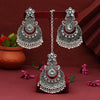 Silver Color Oxidised Earrings Tikka Set (GSMTE134SLV)