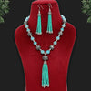 Rama Green Color Oxidised Beads Necklace Set (GSN1606RGRN)