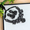 Black Silver Color Choker Oxidised Necklace Set (GSN1611BLK)