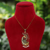 Red Color Peacock Insparied Oxidised Necklace (GSN1618RED)