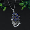 Blue Color Peacock Insparied Oxidised Necklace (GSN1619BLU)