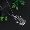 White Color Peacock Insparied Oxidised Necklace (GSN1619WHT)