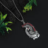 Red Color Peacock Insparied Oxidised Necklace (GSN1621RED)