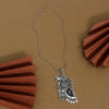 White Color Peacock Insparied Oxidised Necklace (GSN1622WHT)