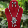 Silver Color Oxidised Temple Necklace Set (GSN1633SLV)