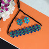 Green & Blue Color Choker Oxidised Meena Necklace Set (GSN1664GRNBLU)