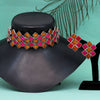 Rani Color Choker Oxidised Meena Necklace Set (GSN1664RNI)