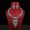 White Color Monalisa Stone Premium Oxidised Necklace Set (GSN1797WHT)