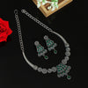 Green Color Monalisa Stone Premium Oxidised Necklace Set (GSN1799GRN)