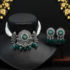 Green Color Choker Oxidised Necklace Set (GSN1808GRN)