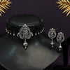 Black Color Choker Oxidised Temple Necklace Set (GSN1844BLK)