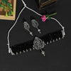 Black Color Choker Oxidised Temple Necklace Set (GSN1844BLK)