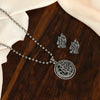 Silver Color Lord Radha Krishna Oxidised Necklace Set (GSN1854SLV)