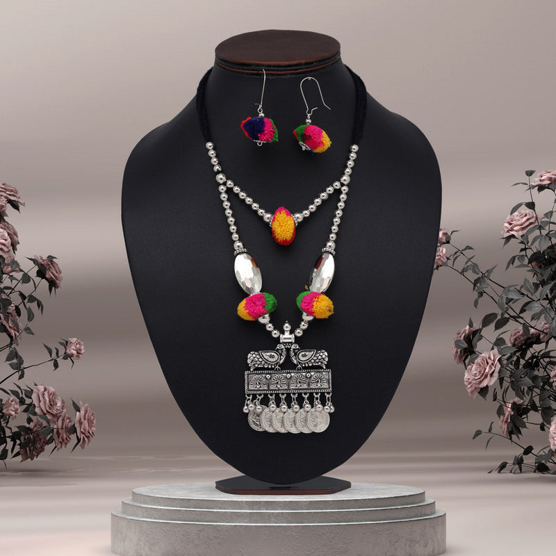 Multi Color Oxidised Necklace Set (GSN1941MLT)