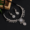 Silver Color Oxidised Mirror Necklace Set (GSN1944SLV)