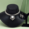 Silver Color Oxidised Mirror Necklace Set (GSN1945SLV)