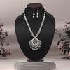 Silver Color Oxidised Mirror Necklace Set (GSN1955SLV)