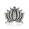 Silver Color Oxidised Lotus Design Traditional Ring (GSR240SLV)