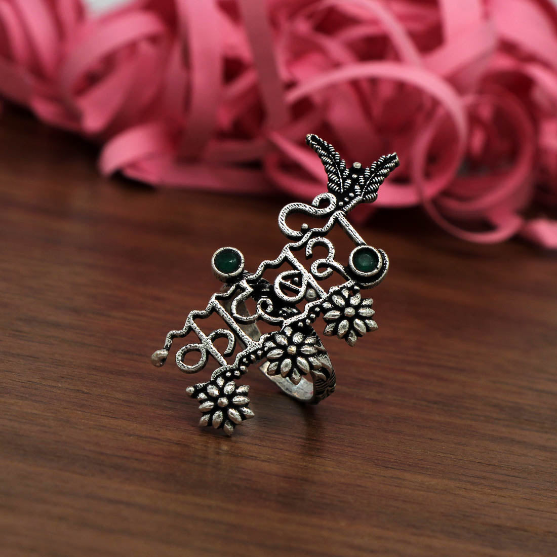 Green Color Oxidised Ring (GSR431GRN)