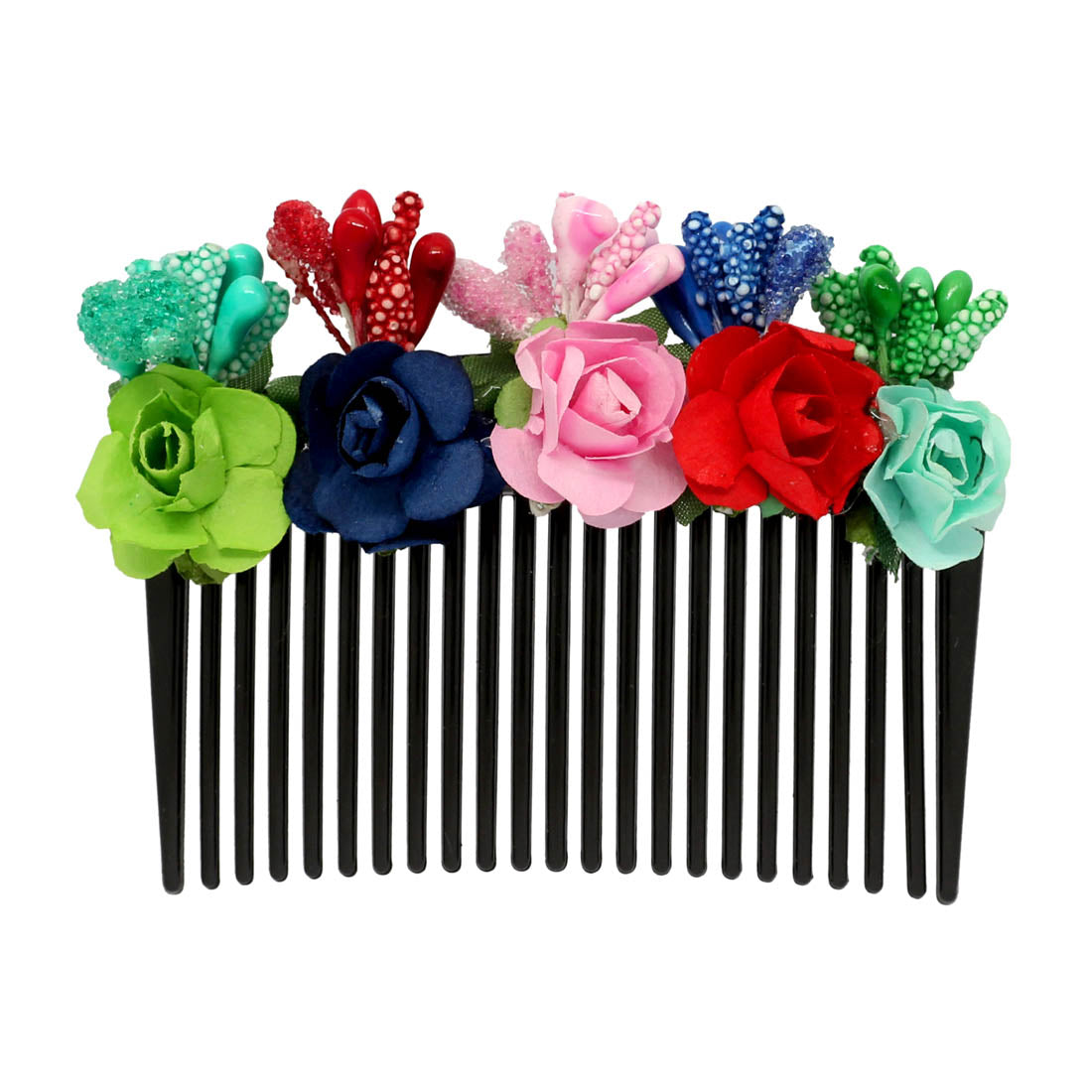 Multi Color Floral Hair Comb Pin (HRP159MLT)