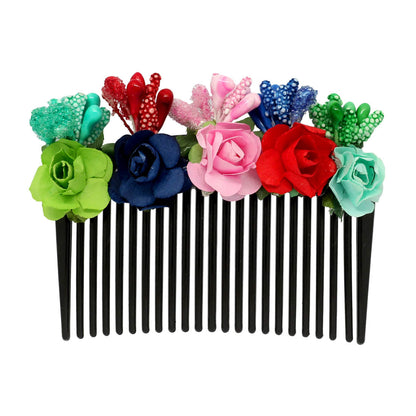 Multi Color Floral Hair Comb Pin (HRP159MLT)