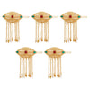 Maroon & Green Color 5 Pieces Gold Plated Hair Pin (HRPCMB219)