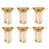 Maroon & Green Color 6 Pieces Gold Plated Hair Pin (HRPCMB221)
