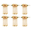 Maroon & Green Color 6 Pieces Gold Plated Hair Pin (HRPCMB222)