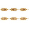 Maroon & Green Color 6 Pieces Gold Plated Hair Pin (HRPCMB224)