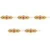 Maroon & Green Color 5 Pieces Gold Plated Hair Pin (HRPCMB237)