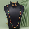 Maroon & Green Color Traditional Necklace Set (KBSN1154MG)