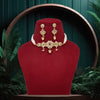 Maroon Color Choker Gold Plated Necklace Set (KBSN1168MRN)