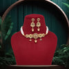 Maroon & Green Color Choker Gold Plated Necklace Set (KBSN1169MG)