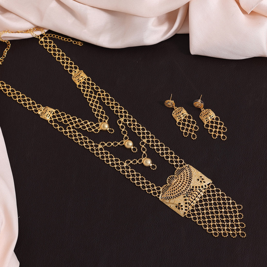 Gold Color Gold Plated Necklace Set (KBSN1172GLD)