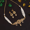 Green Color Choker Gold Plated Necklace Set (KBSN1183GRN)