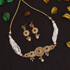 Maroon & Green Color Choker Gold Plated Necklace Set (KBSN1183MG)